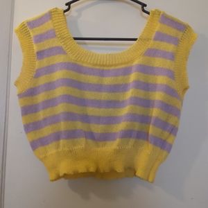 Yellow and purple crop top